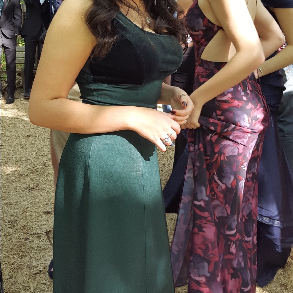 Emerald green vintage prom dress
